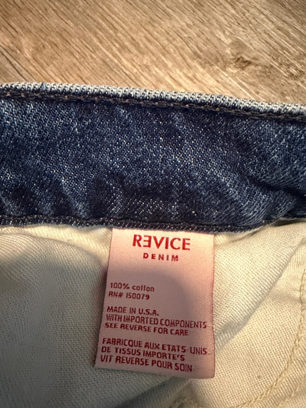 REVICE Two-Tone Patchwork Straight Jeans in Dark and Light Blue - Picture 3 of 9